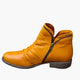 Women's ruched ankle boots with side zippers and low heels