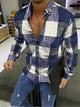 Men's Cotton Blend Plaid Colour Block Shirt