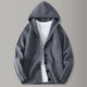 Hooded knit cardigan with button front and patch pockets