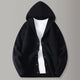 Hooded knit cardigan with button front and patch pockets