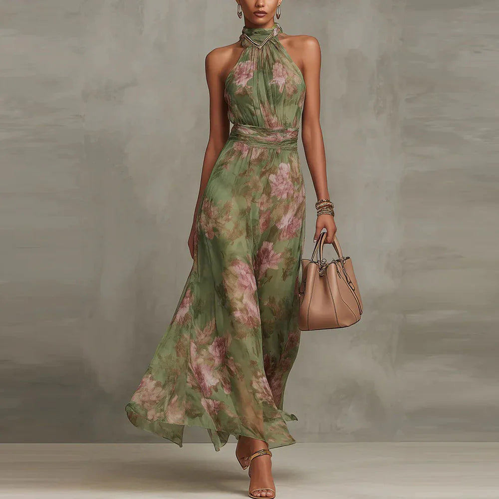 Women's Floral Maxi Dress — Sleeveless Printed Summer Maxi Dress