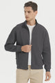 Men's full-zip sweatshirt jacket with stand collar and ribbed cuffs