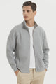 Men's full-zip sweatshirt jacket with stand collar and ribbed cuffs