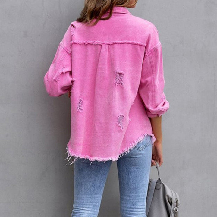 Women's Vintage Distressed Denim Jacket