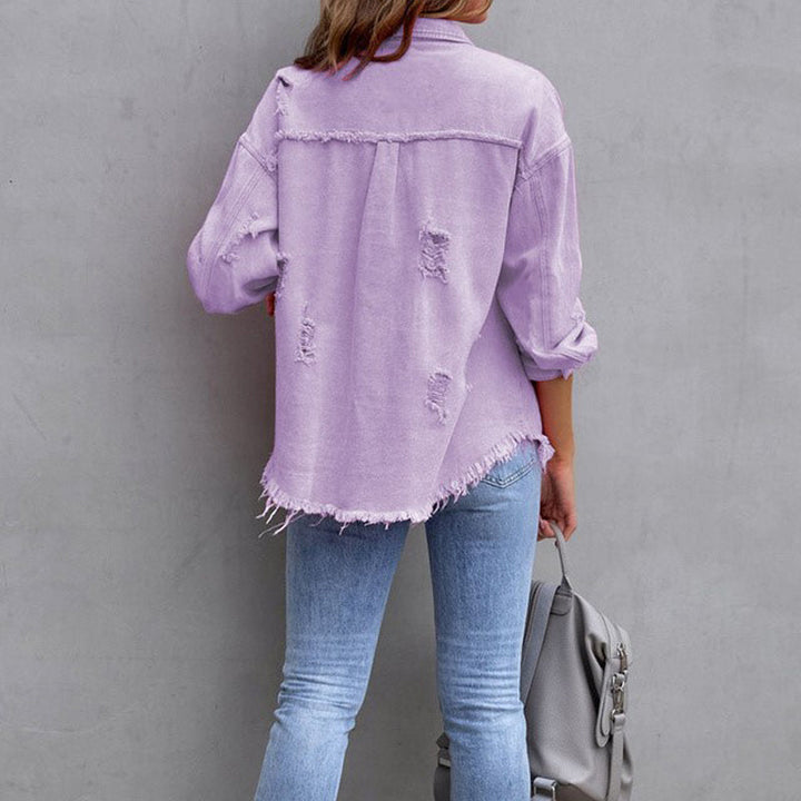 Women's Vintage Distressed Denim Jacket