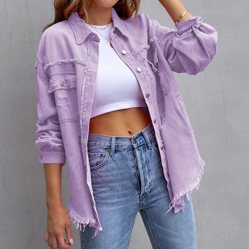 Women's Vintage Distressed Denim Jacket