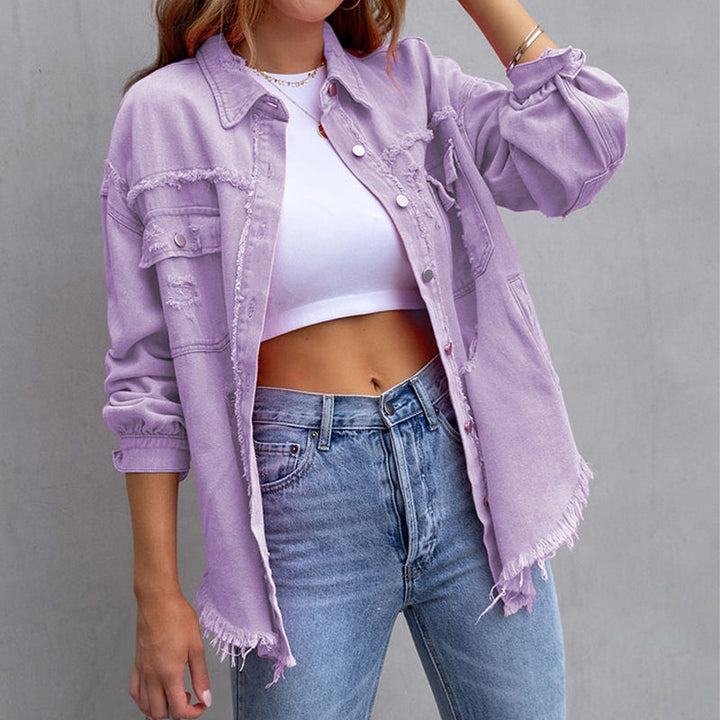 Women's Vintage Distressed Denim Jacket