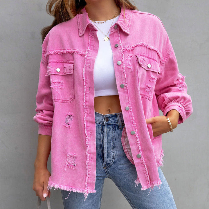 Women's Vintage Distressed Denim Jacket