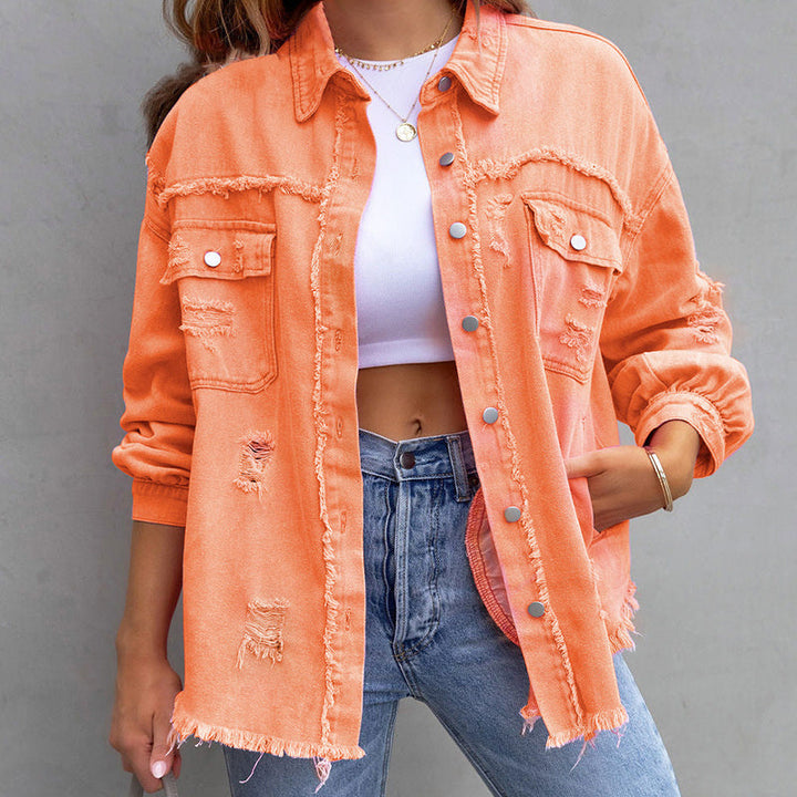 Women's Vintage Distressed Denim Jacket