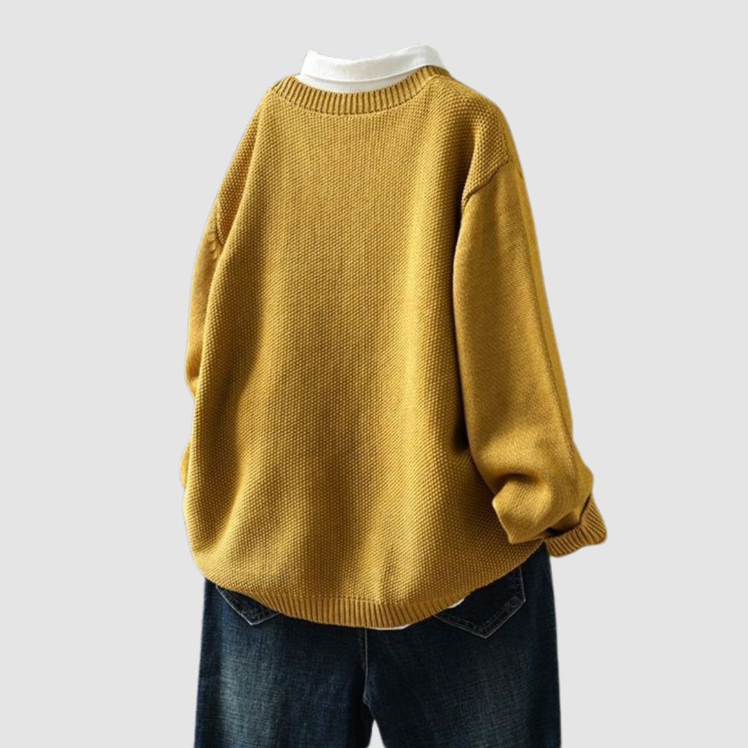 Women's textured knit cardigan with button front and patch pockets