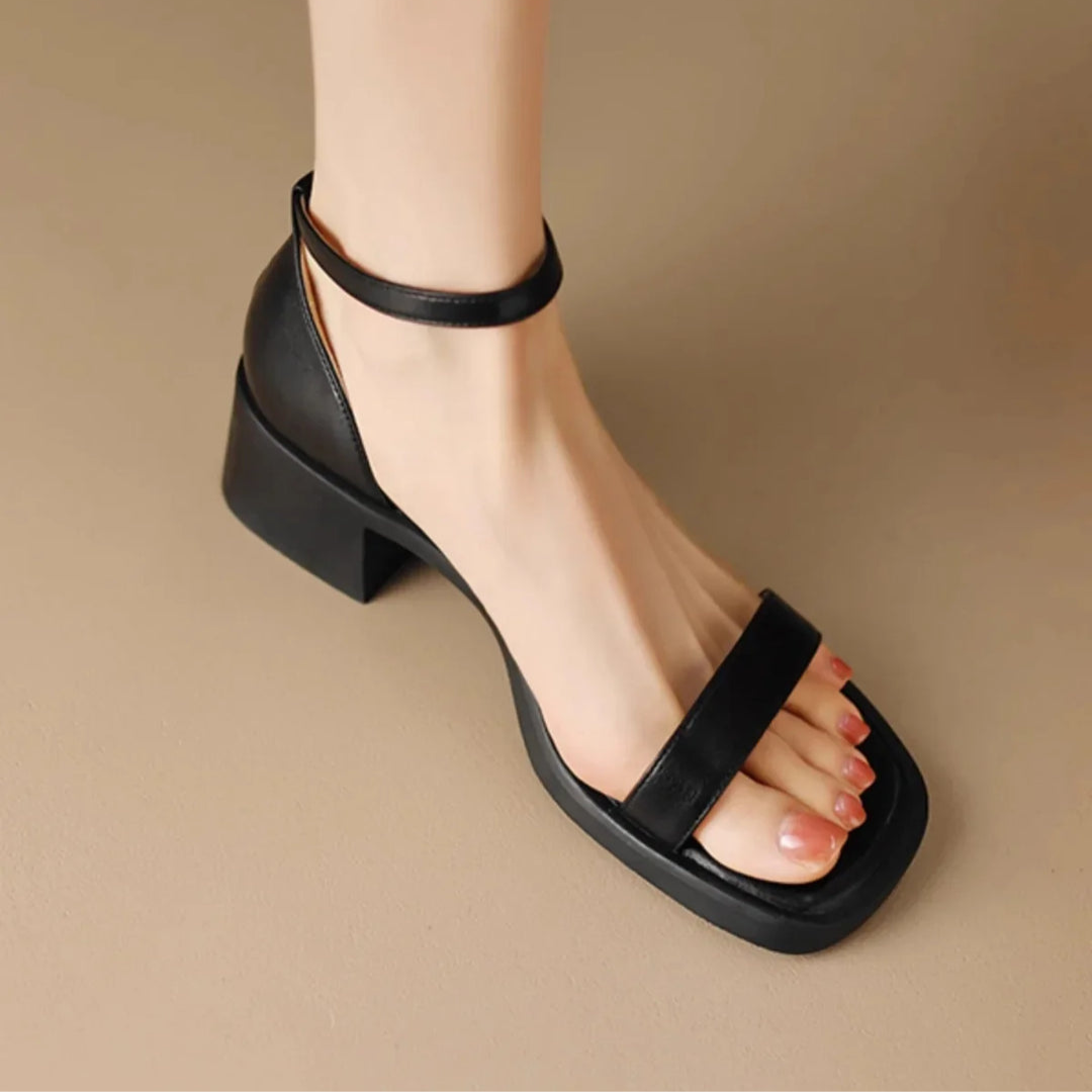 Women's Leather Flat Sandals — Slip-On Everyday Summer Sandals