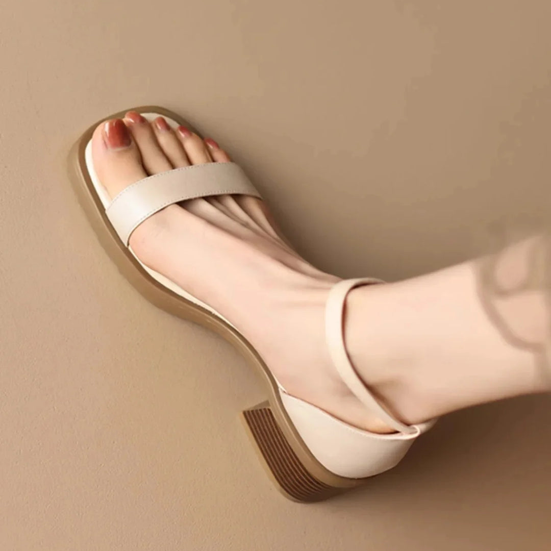 Women's Leather Flat Sandals — Slip-On Everyday Summer Sandals