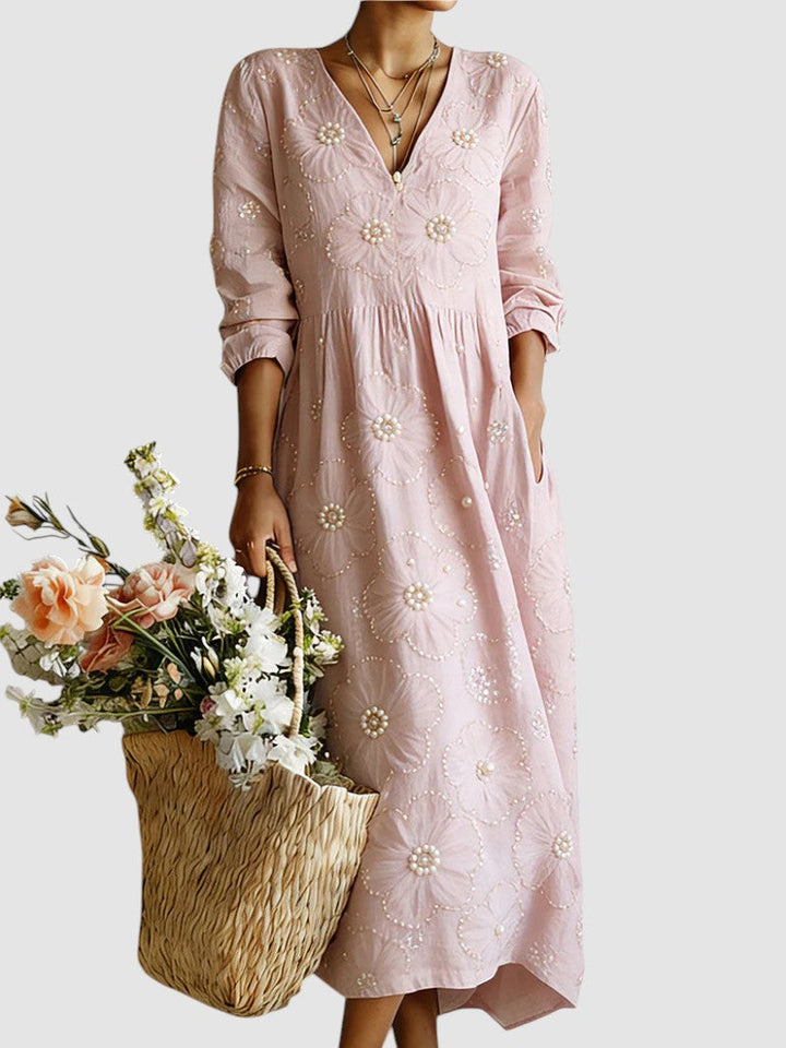 Women's Floral Midi Dress — Printed Summer Midi Day Dress