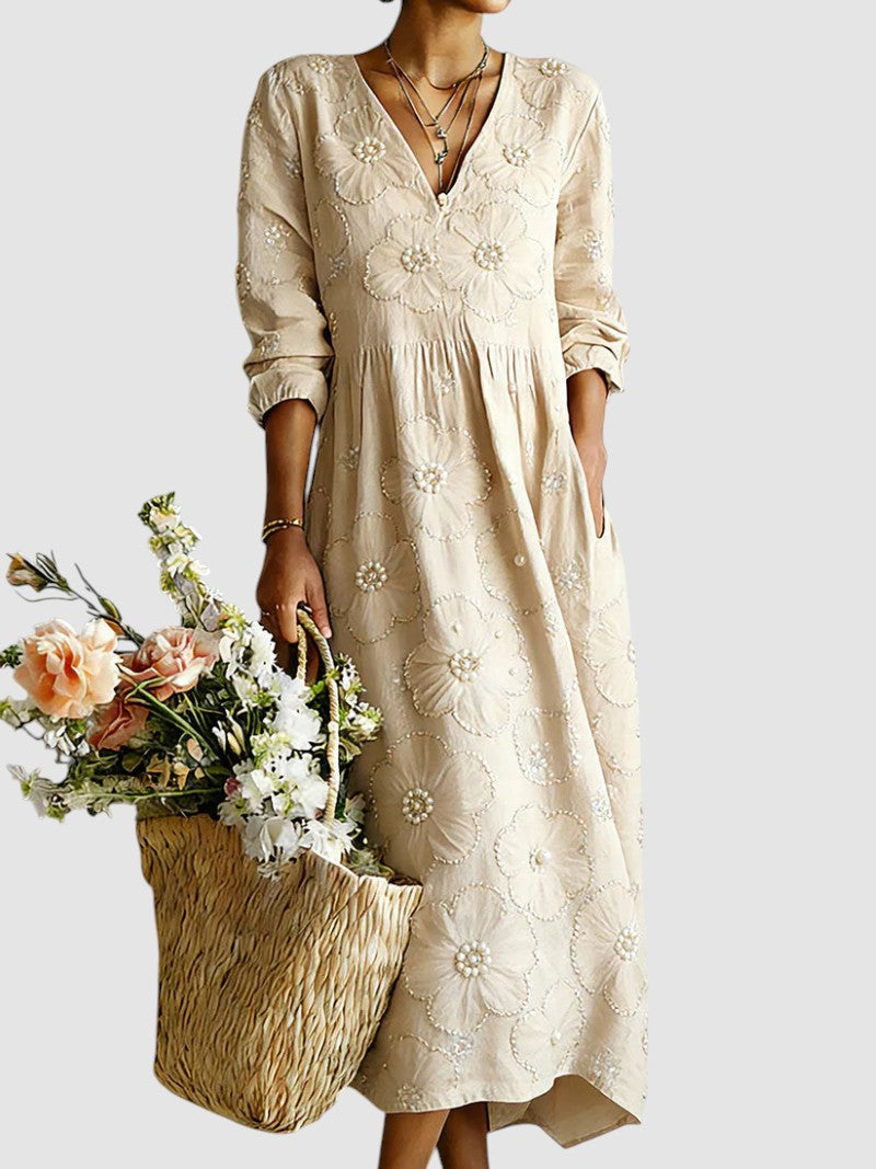 Women's Floral Midi Dress — Printed Summer Midi Day Dress