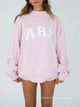 Women's oversized hoodie sweatshirt with chenille front lettering