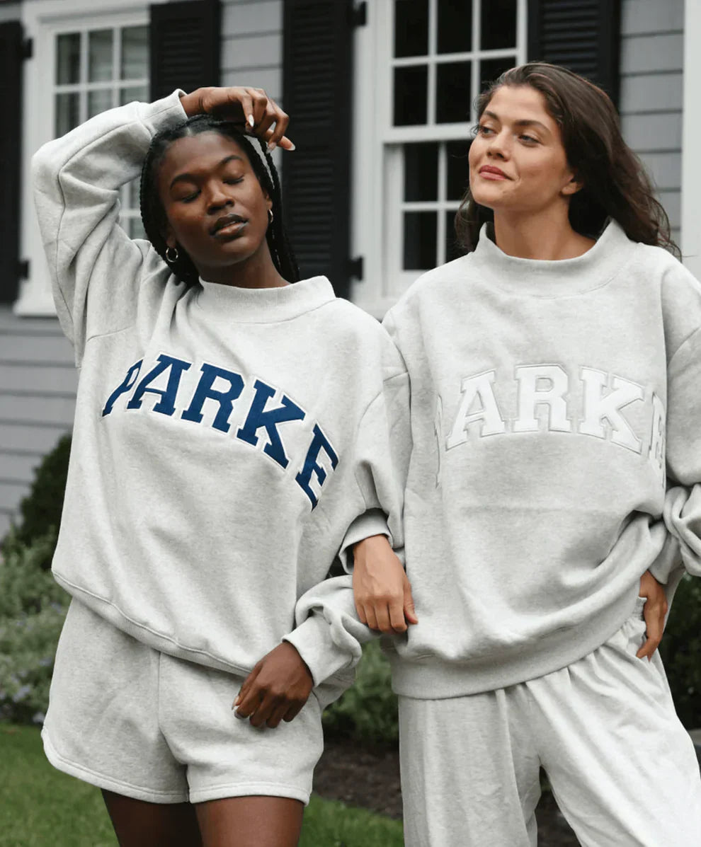 Women's oversized hoodie sweatshirt with chenille front lettering