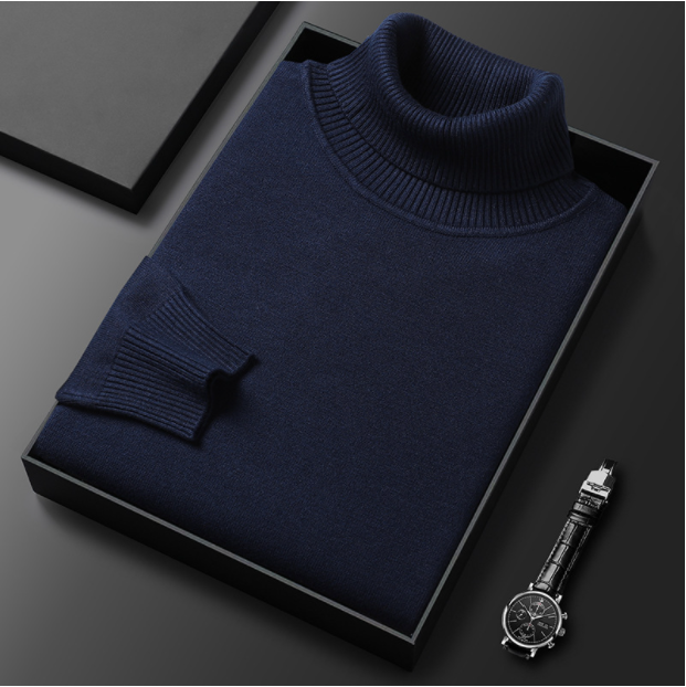 Ribbed turtleneck jumper with long sleeves and high collar