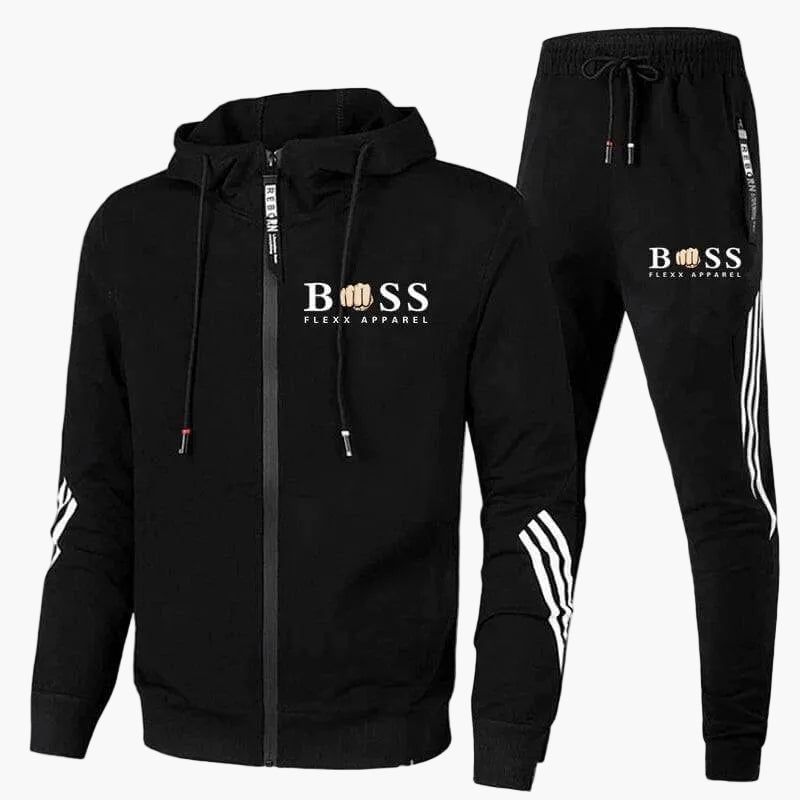 Men's two-piece hooded tracksuit with zip jacket and joggers