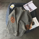 Men's crew neck jumper with ribbed trims and elbow patches