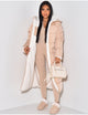 Women's reversible hooded long puffer coat