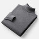 Men's plain ribbed turtleneck jumper with long sleeves