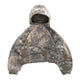 Camouflage hooded sweatshirt with full front zipper and cropped fit