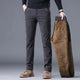 Men's straight leg ribbed trousers with side pockets