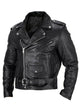 Men's biker jacket with asymmetric zip, lapel collar, zipped pockets and belted waist