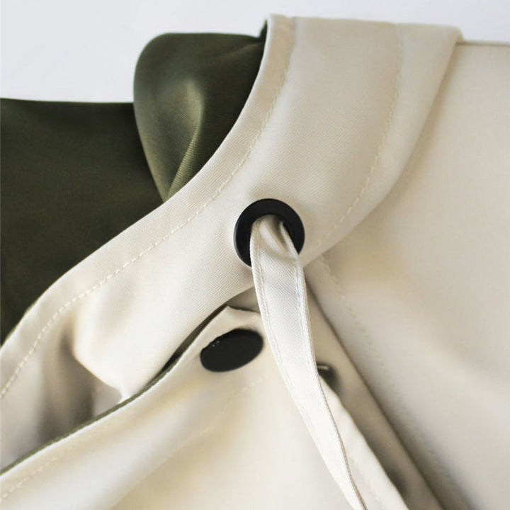 Women's colour block windbreaker jacket with wide collar