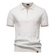 Men's short-sleeve polo shirt with half-zip collar and panel detail