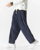 Men's wide-leg corduroy trousers with drawstring waist