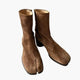 Women's Tabi mid-calf boots with split toes and block heels