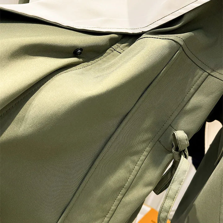 Women's colour block windbreaker jacket with wide collar