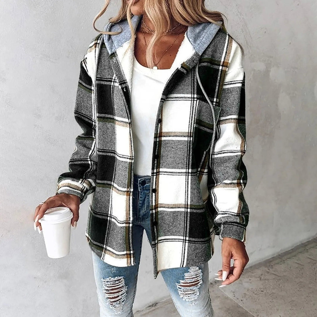 Women's Checkered Lined Cardigan
