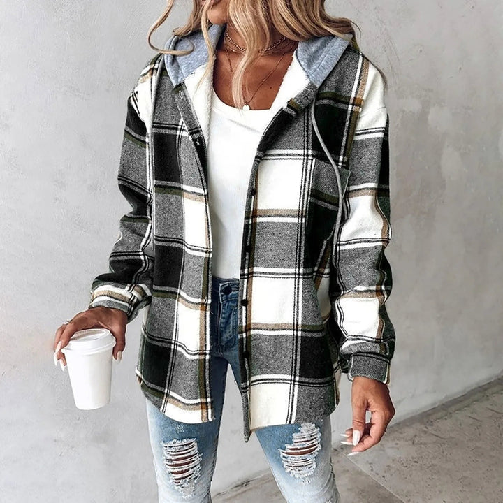 Women's Checkered Lined Cardigan