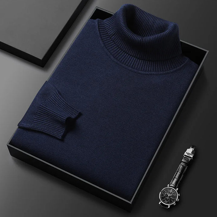 Women's plain turtleneck sweater with long sleeves