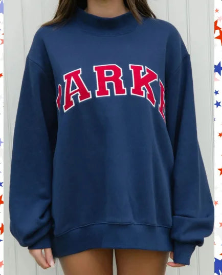 Women's Oversized Graphic Crewneck Sweatshirt, Long Sleeve
