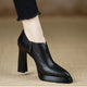 Women's High Heel Pumps Platform Block Heel Side Zipper