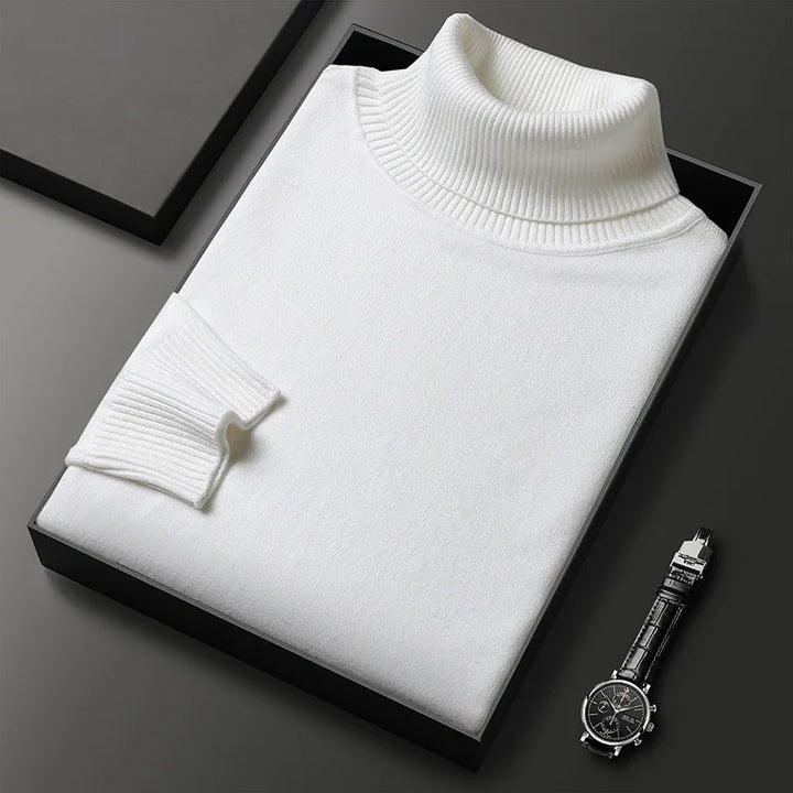 Women's plain turtleneck sweater with long sleeves