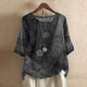 Women's Floral Print Blouse, Round Neck, Half Sleeve