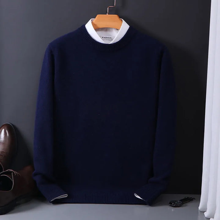 Men's plain crew neck jumper with long sleeves