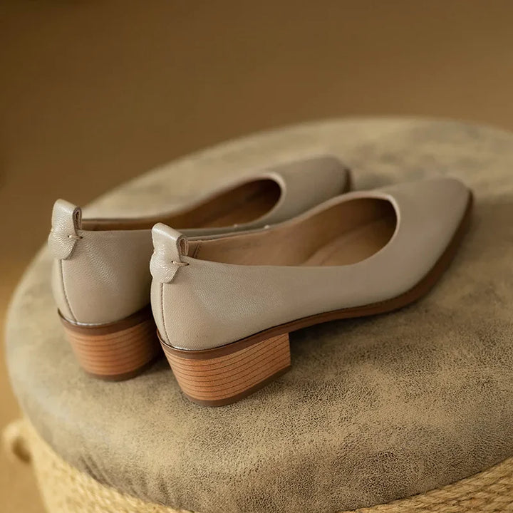 Harriet | Women's Block Heel Pumps Pointed Toe Slip On Work Shoes