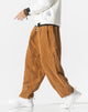Men's wide-leg corduroy trousers with drawstring waist