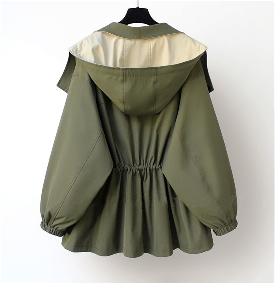 Women's colour block windbreaker jacket with wide collar