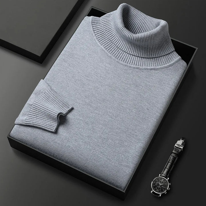Women's plain turtleneck sweater with long sleeves