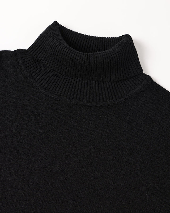 Men's long-sleeve ribbed turtleneck jumper in multiple colours
