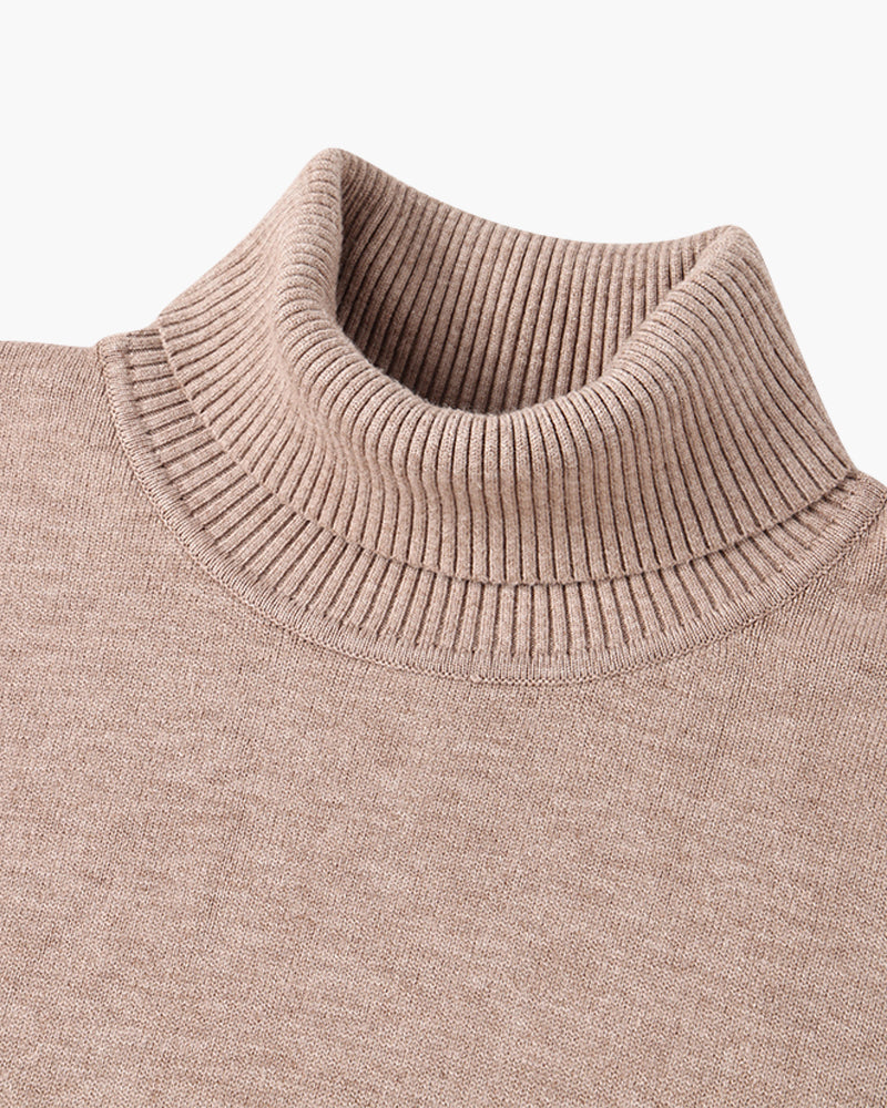Men's long-sleeve ribbed turtleneck jumper in multiple colours