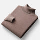 Men's plain ribbed turtleneck jumper with long sleeves