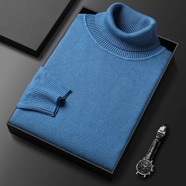 Women's plain turtleneck sweater with long sleeves