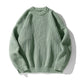Ribbed crew neck sweater with long sleeves and ribbed trims